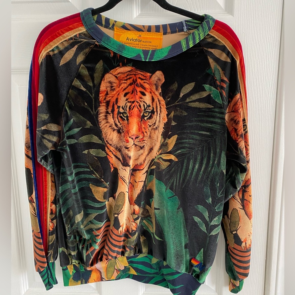 Aviator nation jungle tiger velvet size M
